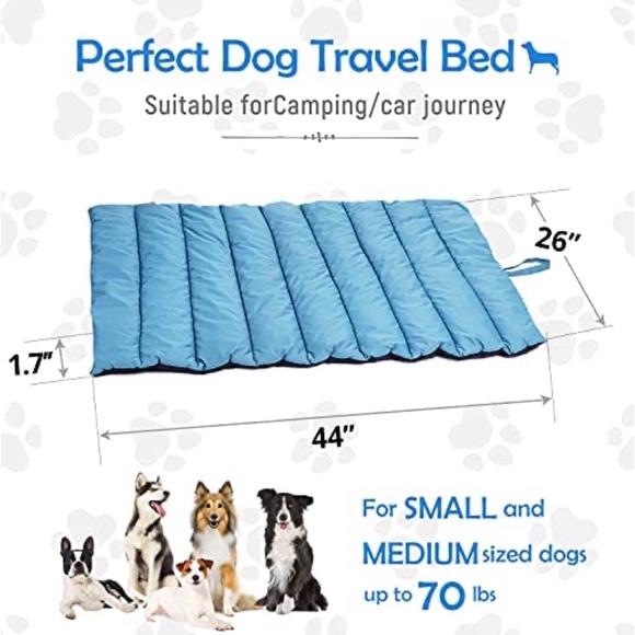 Outdoor Indoor Washable Waterproof Portable Camping Travel Dog Bed Mat 44" x 26" - Picture 4 of 7